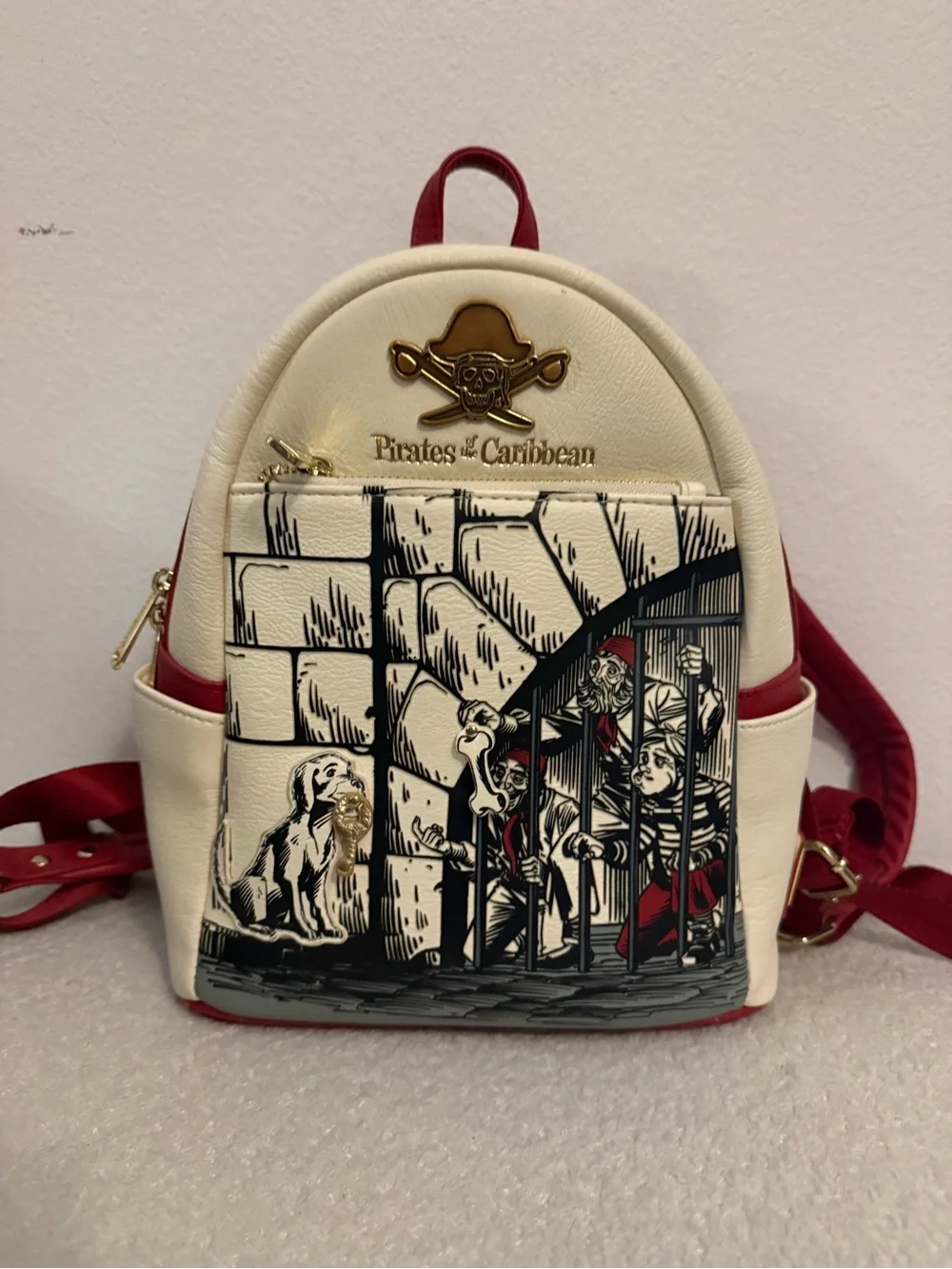 Disney Cream & Red Pirates of the Caribbean Mini Backpack